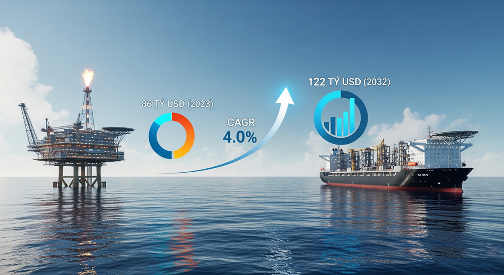 Dự báo tăng trưởng ngành Dầu khí trên biển: Đạt 122 tỷ USD vào năm 2032